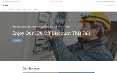 Volt - Aydınlatma ve Elektrik Moto CMS HTML Şablonu
