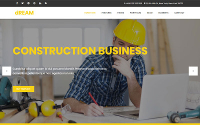 Dream - Construction & Business Bootstrap Template Web №65329