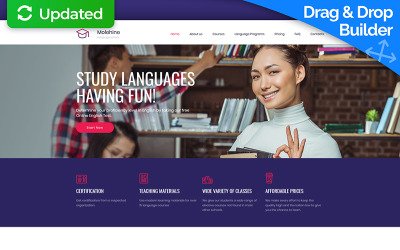 Molehine - Language School Premium Moto CMS 3-mall #65310