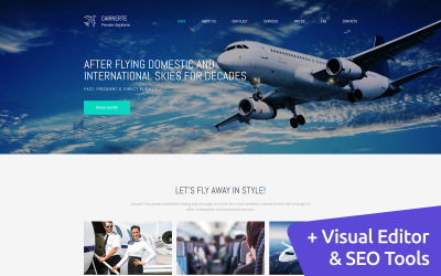 Responzivní Moto CMS 3 šablona "Carrierte - Private Airline Premium" #65306