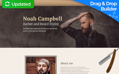 Responzivní Šablona mikrostránek "Noah Campbell - Barber CV MotoCMS 3" #65374