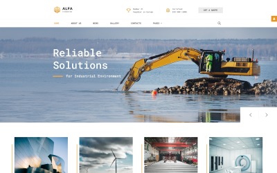 Tema Joomla Responsive #65340 "ALFA Industries - Industrial Clean Professional Joomla Template"