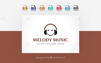 Modèle de logo de musique mélodie