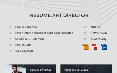 "Theodore Gonzalez - Art Director" - Шаблон резюме №65437