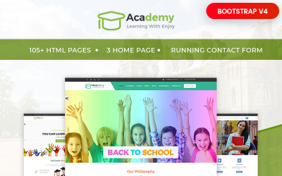 "Academy - Education, Learning Courses & Institute" - адаптивний Шаблон сайту №65554