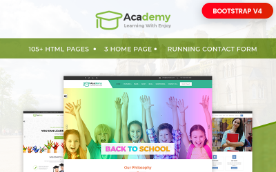 Academy - Modèle de site Web pour l&amp;#39;éducation, les cours d&amp;#39;apprentissage et l&amp;#39;institut