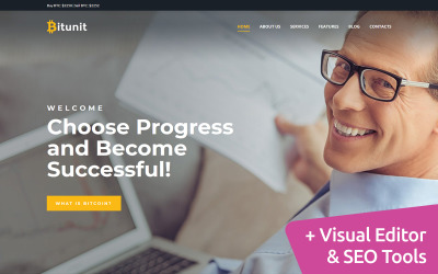 Bitunit - Modello Moto CMS 3 di criptovaluta Bitcoin