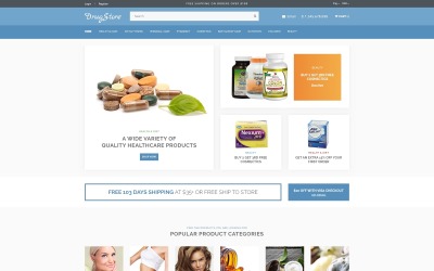 "DrugStore Responsive Website Template" - адаптивний OpenCart шаблон №65548