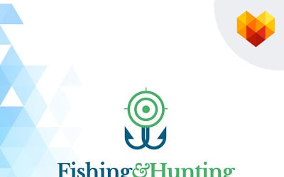 Modelo de logotipo de pesca e caça