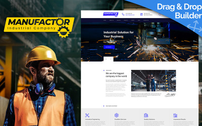 Moto CMS 3 Template namens "ManuFactor - Multipurpose Industrial and Manufacturing" #65556