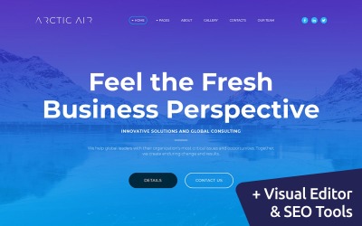 Responsive Arctic - Business Startup Moto Cms 3 #65555