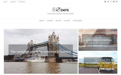 EightyDays - тема WordPress для блога о путешествиях