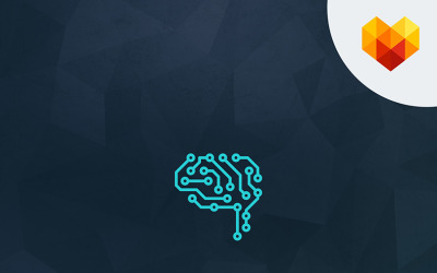 Мозок Tech логотип шаблон