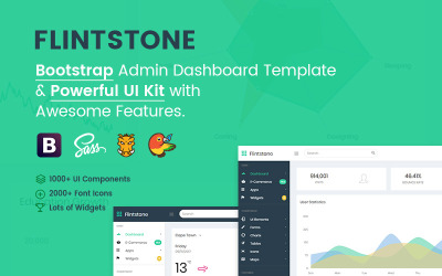 Responsywny szablon panelu admina Flintstone- The Ultimate Multipurpose Admin Template #65607