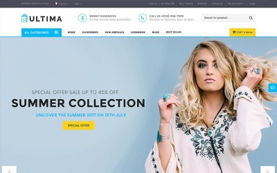 Ultima - Modelo de site de loja de moda com várias páginas