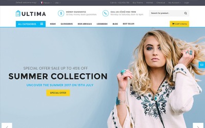 Ultima - Plantilla de sitio web de tienda de moda de varias páginas