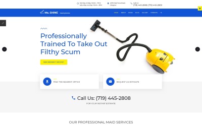 Joomla Vorlage namens "Ms. Shine - Cleaning Services Responsive" #65778