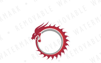 Ouroboros Dragon Logo Şablonu