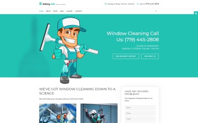 Pure Glass - Template Joomla para serviços de limpeza de janelas
