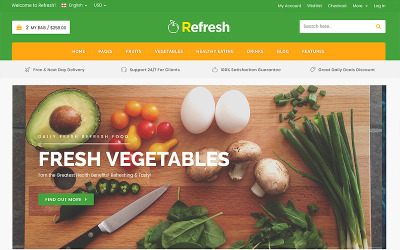 Обновить - шаблон веб-сайта о еде и ресторане