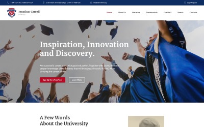 Responsive Jonathan Carroll - University HTML Landing Page Template Açılış Sayfası #65800