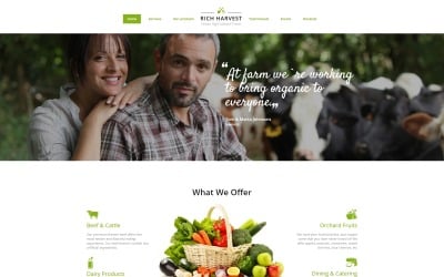 Rich Harvest - Modelo de página inicial de agricultura e agricultura
