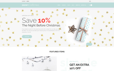 "Snowy Christmas - Christmas Gifts" Responsive Shopify Thema №65816