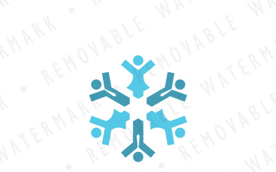 Soziale Schneeflocken-Logo-Vorlage