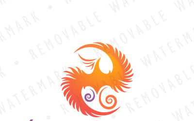 Yin a Yang Phoenix Logo šablona