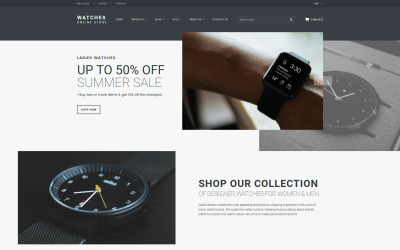Zegarki - motyw Shopify w sklepie internetowym