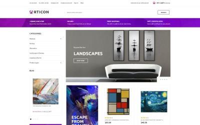 "Articon - Art Gallery Store" thème Magento adaptatif #65949