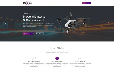 DRONE X Product Landing Page PSD Template