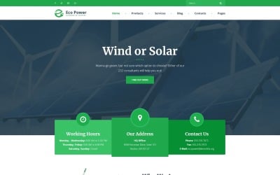 EcoPower - Alternative Power &amp; Solar Energy WordPress Theme