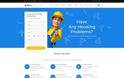 "HomeCare - Handyman Services Responsive" WordPress thema №65957