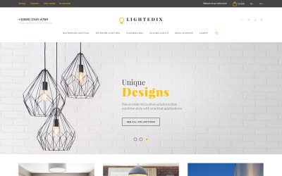 "Lightedix - Lighting Store" - адаптивний PrestaShop шаблон №65929