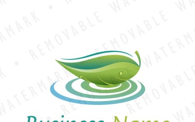 Modello di Logo di foglia sull&amp;#39;acqua