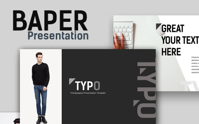 Modello di PowerPoint creativo minimo di battitura