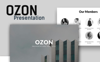 Modello PowerPoint minimo di ozono