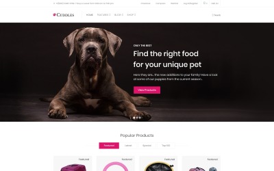 Modello WooCommerce #65909 "Cuddles - Pet Shop"
