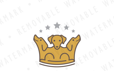 Plantilla de logotipo de corona de tres perros