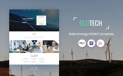 Ecotech — szablon strony docelowej HTML5 dotyczącej energii słonecznej