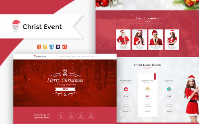 Evento de Cristo - modelo de página inicial HTML para festa de Natal