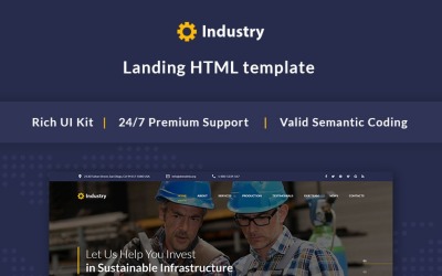 Industri - Industriellt företag Bootstrap Landing Page Template