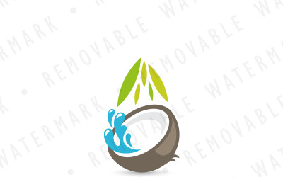 Modelo de logotipo de água de coco
