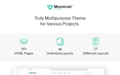 Monstroid2 Light - Modèle de site Web polyvalent