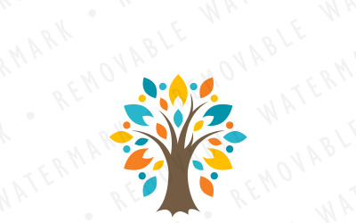 Okrasná hvězda strom Logo šablona