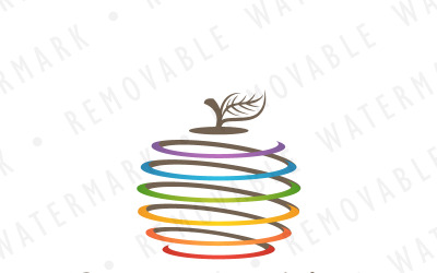 Plantilla de logotipo de manzana en espiral