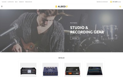 Albedo - Audio Store Modelo Magento Tema Magento