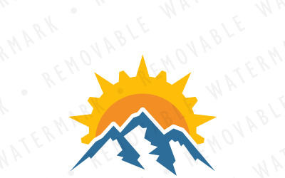 Alpine Mountain Sun Logo Template
