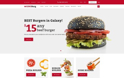 KingBurg - Шаблон OpenCart для бургеров